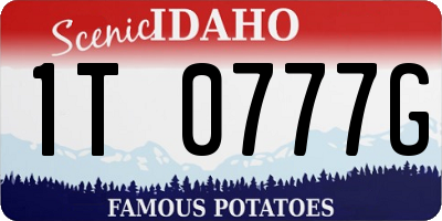ID license plate 1T0777G