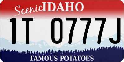 ID license plate 1T0777J