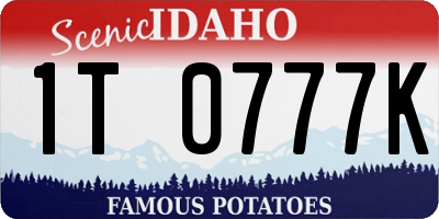 ID license plate 1T0777K