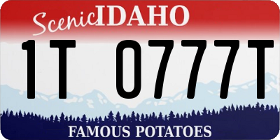 ID license plate 1T0777T