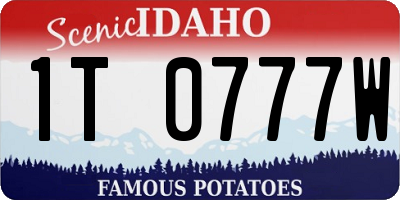 ID license plate 1T0777W