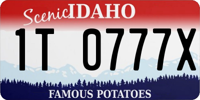 ID license plate 1T0777X
