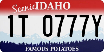 ID license plate 1T0777Y