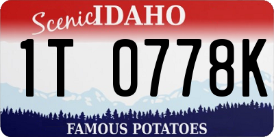 ID license plate 1T0778K