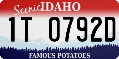 ID license plate 1T0792D
