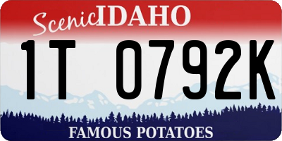 ID license plate 1T0792K