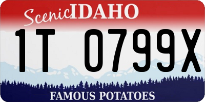 ID license plate 1T0799X