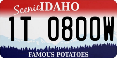 ID license plate 1T0800W