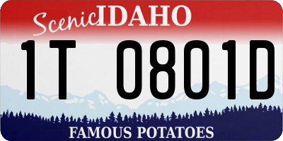 ID license plate 1T0801D