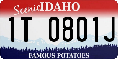 ID license plate 1T0801J