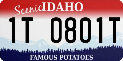 ID license plate 1T0801T