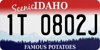 ID license plate 1T0802J