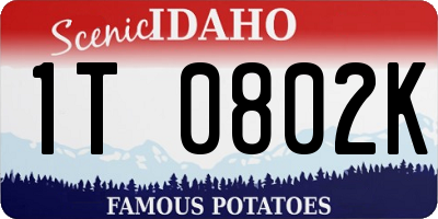 ID license plate 1T0802K