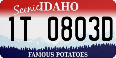 ID license plate 1T0803D