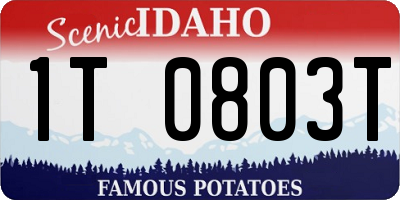 ID license plate 1T0803T