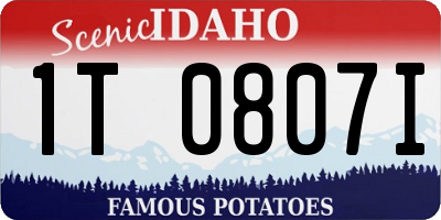 ID license plate 1T0807I