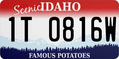 ID license plate 1T0816W