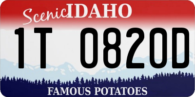 ID license plate 1T0820D