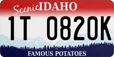 ID license plate 1T0820K