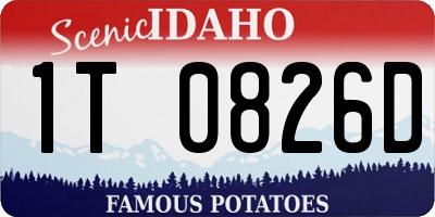 ID license plate 1T0826D