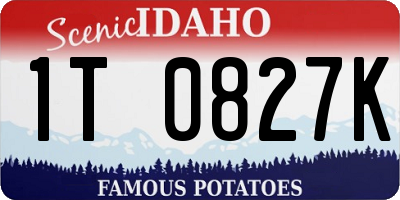 ID license plate 1T0827K