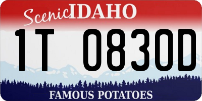 ID license plate 1T0830D