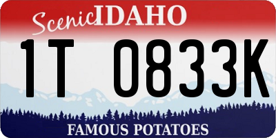 ID license plate 1T0833K