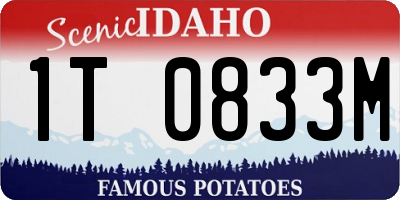 ID license plate 1T0833M