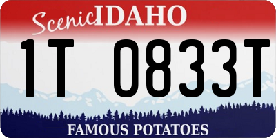 ID license plate 1T0833T