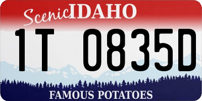 ID license plate 1T0835D