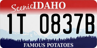 ID license plate 1T0837B