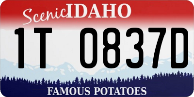 ID license plate 1T0837D