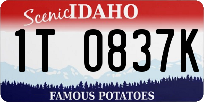 ID license plate 1T0837K