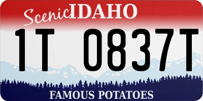 ID license plate 1T0837T