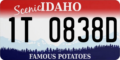 ID license plate 1T0838D