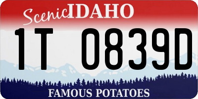ID license plate 1T0839D