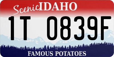 ID license plate 1T0839F