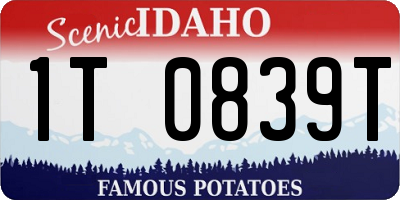 ID license plate 1T0839T