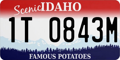 ID license plate 1T0843M