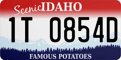 ID license plate 1T0854D