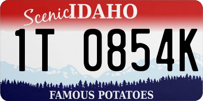 ID license plate 1T0854K