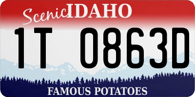 ID license plate 1T0863D
