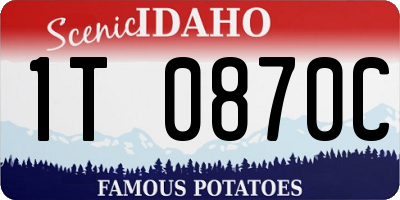ID license plate 1T0870C