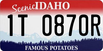 ID license plate 1T0870R