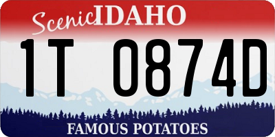ID license plate 1T0874D