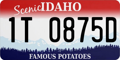 ID license plate 1T0875D