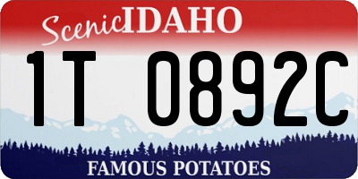 ID license plate 1T0892C