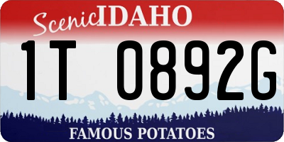 ID license plate 1T0892G