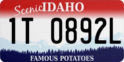 ID license plate 1T0892L
