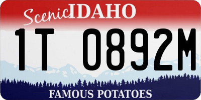 ID license plate 1T0892M